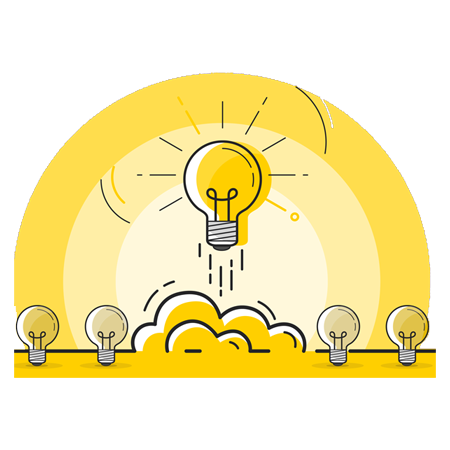 Bright idea lightbulb for managed services.